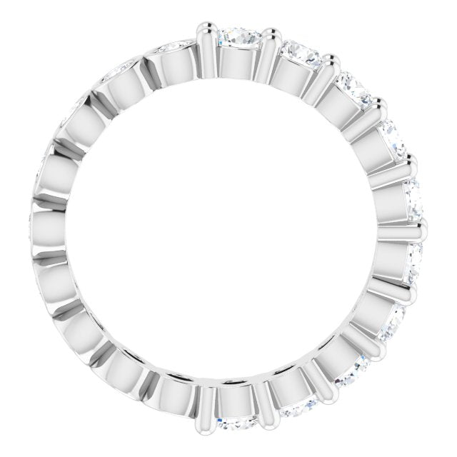 Platinum Round Natural Diamond Reversible Eternity Band – 3 mm Stones - view 2
