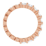 14K Gold Round Natural Diamond Reversible Eternity Band – 3 mm Stones - Rose Gold - view 2