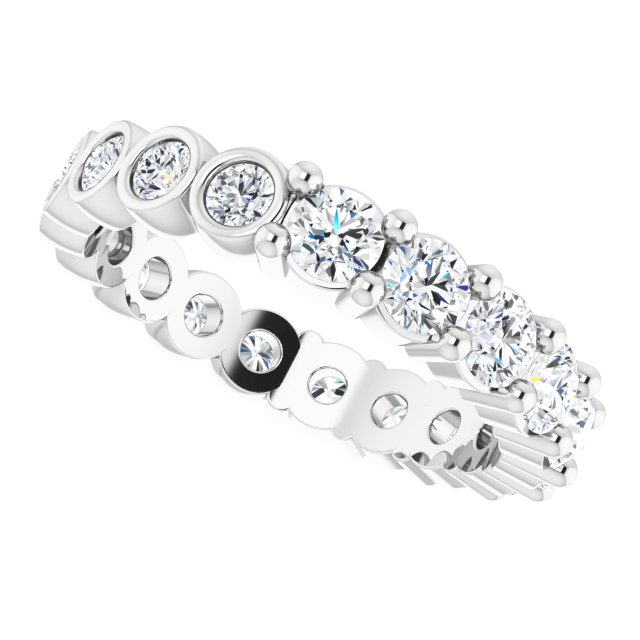 Platinum Round Natural Diamond Reversible Eternity Band – 3 mm Stones - view 5