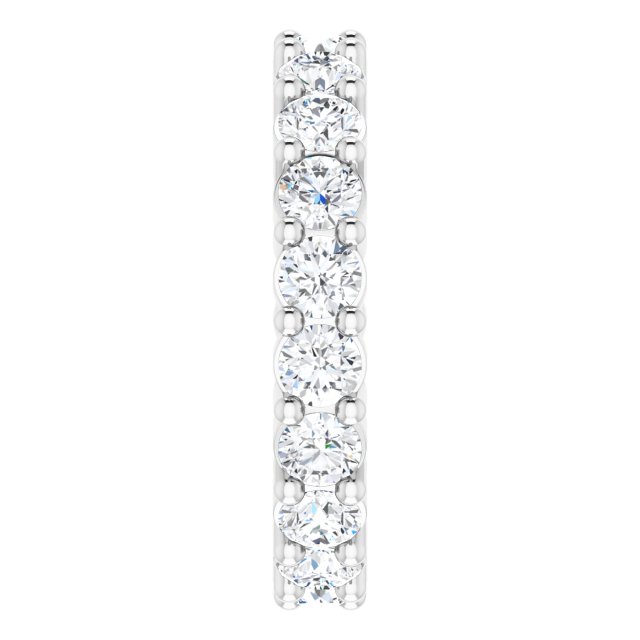 14K Gold Round Natural Diamond Reversible Eternity Band – 3 mm Stones - White Gold - view 4