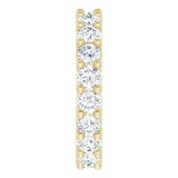 14K Gold Round Natural Diamond Reversible Eternity Band – 3 mm Stones - Yellow Gold - view 4