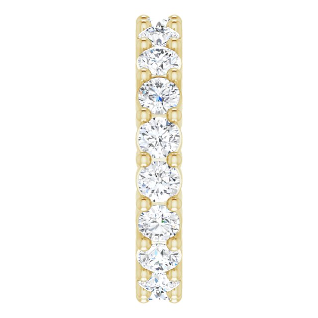 14K Gold Round Natural Diamond Reversible Eternity Band – 3 mm Stones - Yellow Gold - view 4