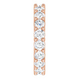 14K Gold Round Natural Diamond Reversible Eternity Band – 3 mm Stones - Rose Gold - view 4