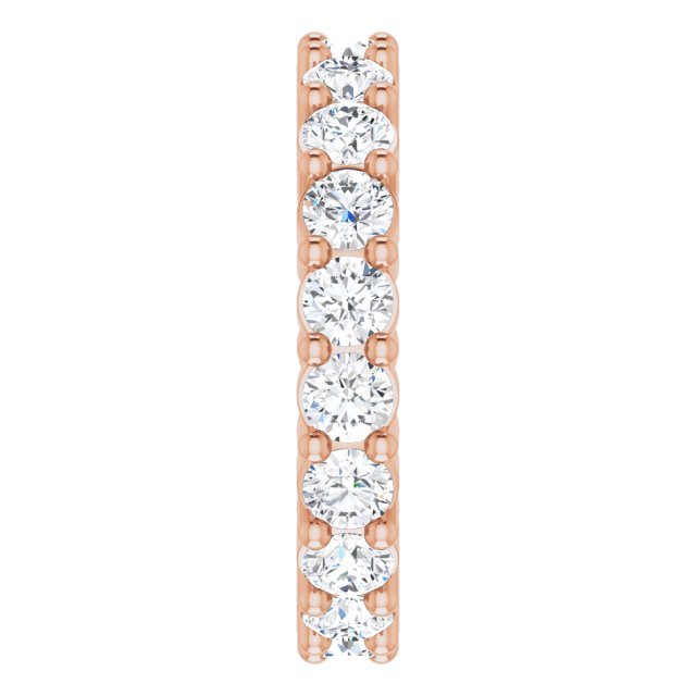 14K Gold Round Natural Diamond Reversible Eternity Band – 3 mm Stones - Rose Gold - view 4