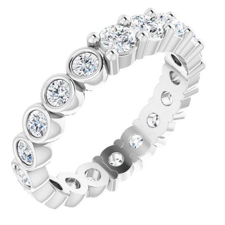 Platinum Round Natural Diamond Reversible Eternity Band – 3 mm Stones
