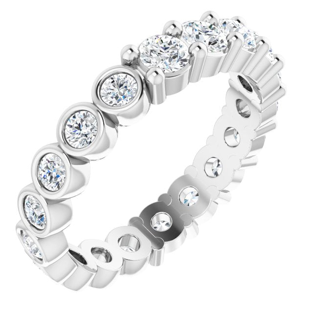 Platinum Round Natural Diamond Reversible Eternity Band – 3 mm Stones