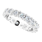 Platinum Round Natural Diamond Reversible Eternity Band – 3 mm Stones - view 5