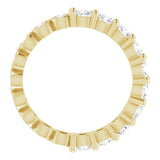 14K Gold Round Natural Diamond Reversible Eternity Band – 3 mm Stones - Yellow Gold - view 2