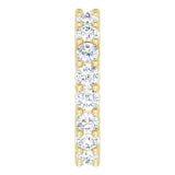 14K Gold Round Natural Diamond Reversible Eternity Band – 3 mm Stones - Yellow Gold - view 4