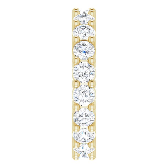 14K Gold Round Natural Diamond Reversible Eternity Band – 3 mm Stones - Yellow Gold - view 4