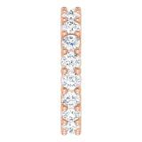 14K Gold Round Natural Diamond Reversible Eternity Band – 3 mm Stones - Rose Gold - view 4