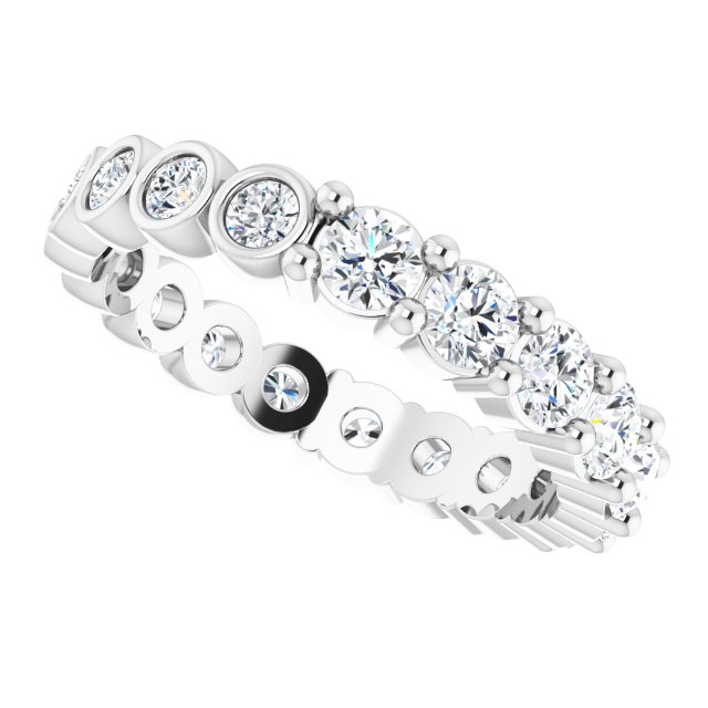 Platinum Round Natural Diamond Reversible Eternity Band – 3 mm Stones - view 5