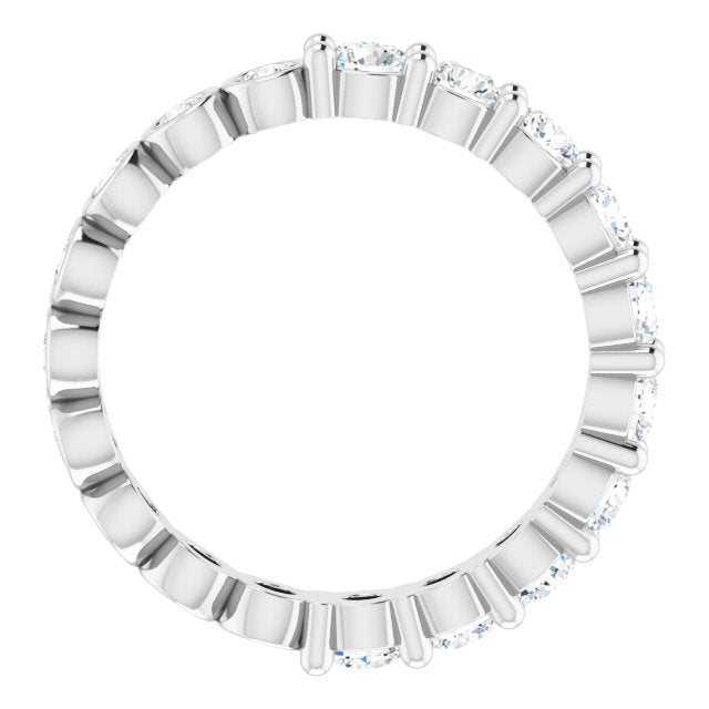 Platinum Round Natural Diamond Reversible Eternity Band – 3 mm Stones - view 2