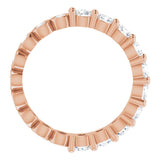 14K Gold Round Natural Diamond Reversible Eternity Band – 3 mm Stones - Rose Gold - view 2