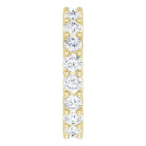 14K Gold Round Natural Diamond Reversible Eternity Band – 3 mm Stones - Yellow Gold - view 4