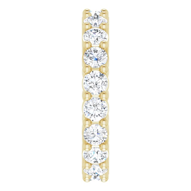 14K Gold Round Natural Diamond Reversible Eternity Band – 3 mm Stones - Yellow Gold - view 4