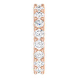14K Gold Round Natural Diamond Reversible Eternity Band – 3 mm Stones - Rose Gold - view 4