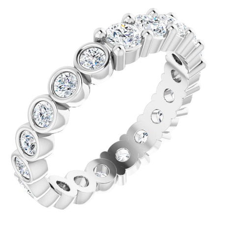 Platinum Round Natural Diamond Reversible Eternity Band – 3 mm Stones