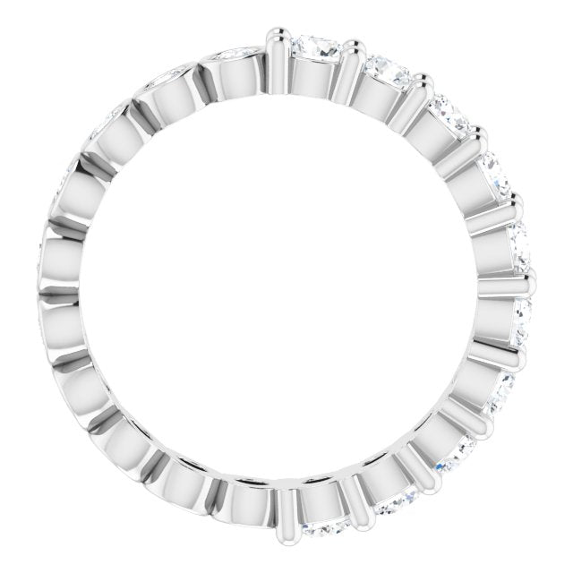 Platinum Round Natural Diamond Reversible Eternity Band – 3 mm Stones - view 2