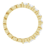 14K Gold Round Natural Diamond Reversible Eternity Band – 3 mm Stones - Yellow Gold - view 2