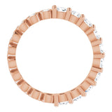 14K Gold Round Natural Diamond Reversible Eternity Band – 3 mm Stones - Rose Gold - view 2