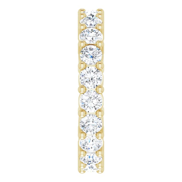14K Gold Round Natural Diamond Reversible Eternity Band – 3 mm Stones - Yellow Gold - view 4