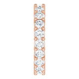 14K Gold Round Natural Diamond Reversible Eternity Band – 3 mm Stones - Rose Gold - view 4