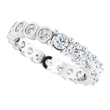 Platinum Round Natural Diamond Reversible Eternity Band – 3 mm Stones - view 5