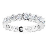 Platinum Round Natural Diamond Reversible Eternity Band – 3 mm Stones - view 3