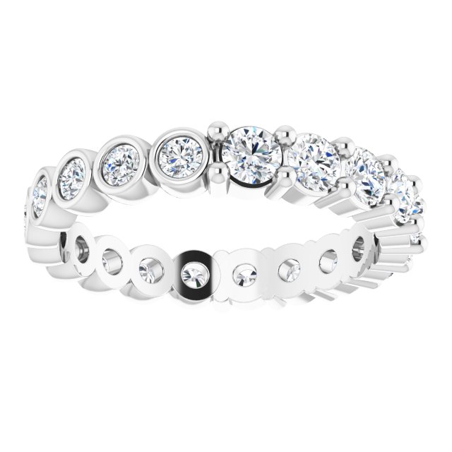Platinum Round Natural Diamond Reversible Eternity Band – 3 mm Stones - view 3