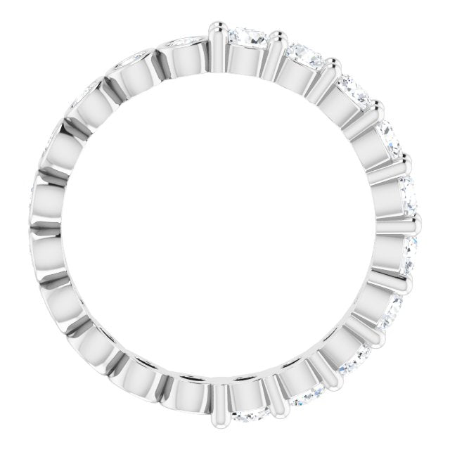 Platinum Round Natural Diamond Reversible Eternity Band – 3 mm Stones - view 2