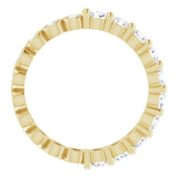 14K Gold Round Natural Diamond Reversible Eternity Band – 3 mm Stones - Yellow Gold - view 2
