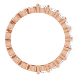 14K Gold Round Natural Diamond Reversible Eternity Band – 3 mm Stones - Rose Gold - view 2