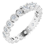 Platinum Round Natural Diamond Reversible Eternity Band – 3 mm Stones