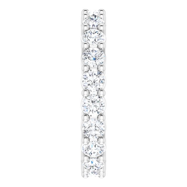 14K Gold Round Natural Diamond Reversible Eternity Band – 3 mm Stones - White Gold - view 4