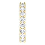 14K Gold Round Natural Diamond Reversible Eternity Band – 3 mm Stones - Yellow Gold - view 4