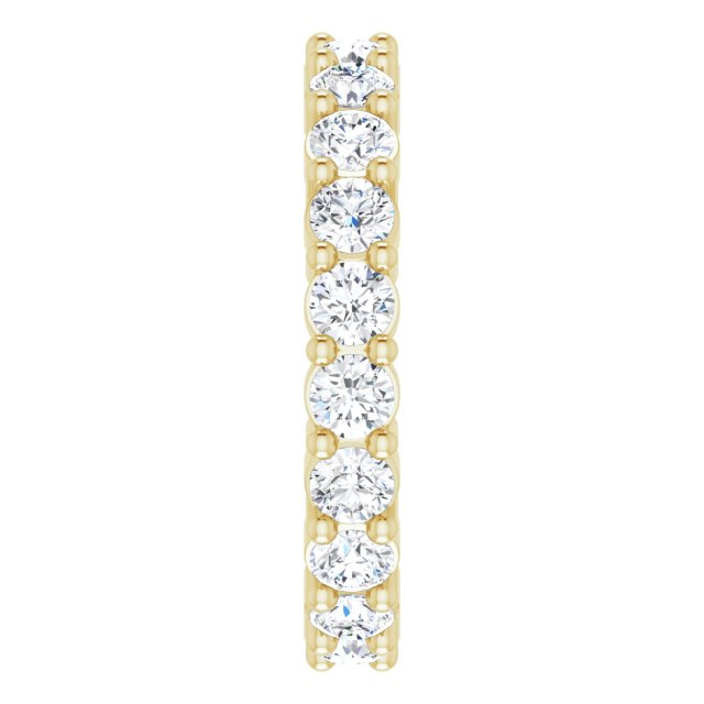 14K Gold Round Natural Diamond Reversible Eternity Band – 3 mm Stones - Yellow Gold - view 4