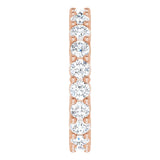 14K Gold Round Natural Diamond Reversible Eternity Band – 3 mm Stones - Rose Gold - view 4