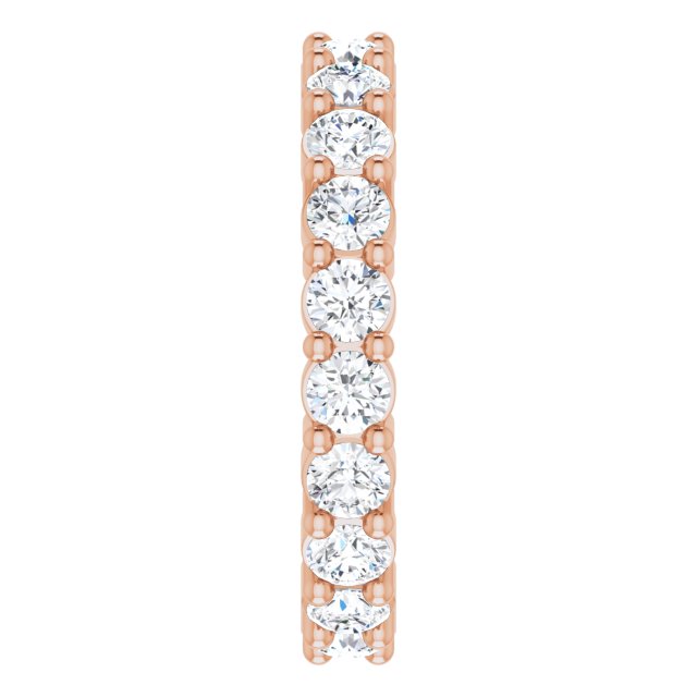 14K Gold Round Natural Diamond Reversible Eternity Band – 3 mm Stones - Rose Gold - view 4