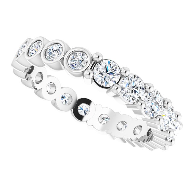 Platinum Round Natural Diamond Reversible Eternity Band – 3 mm Stones - view 5