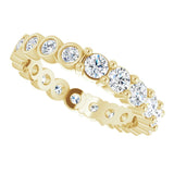 14K Gold Round Natural Diamond Reversible Eternity Band – 3 mm Stones - Yellow Gold - view 5