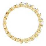 14K Gold Round Natural Diamond Reversible Eternity Band – 3 mm Stones - Yellow Gold - view 2
