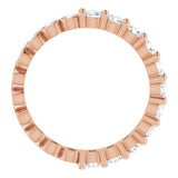 14K Gold Round Natural Diamond Reversible Eternity Band – 3 mm Stones - Rose Gold - view 2