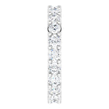 14K Gold Round Natural Diamond Reversible Eternity Band – 3 mm Stones - White Gold - view 4
