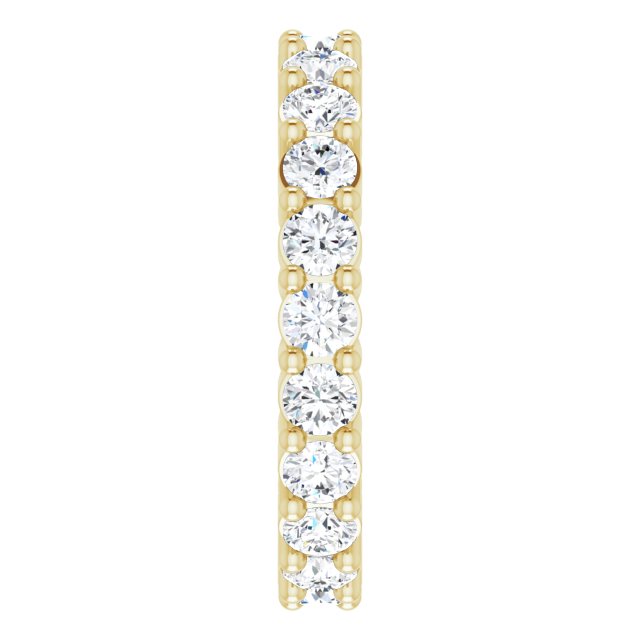 14K Gold Round Natural Diamond Reversible Eternity Band – 3 mm Stones - Yellow Gold - view 4