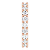 14K Gold Round Natural Diamond Reversible Eternity Band – 3 mm Stones - Rose Gold - view 4