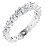Platinum Round Natural Diamond Reversible Eternity Band – 3 mm Stones