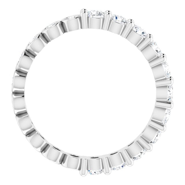 Platinum Round Natural Diamond Reversible Eternity Band – 3 mm Stones - view 2