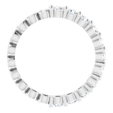 14K Gold Round Natural Diamond Reversible Eternity Band – 3 mm Stones - White Gold - view 2