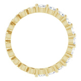 14K Gold Round Natural Diamond Reversible Eternity Band – 3 mm Stones - Yellow Gold - view 2